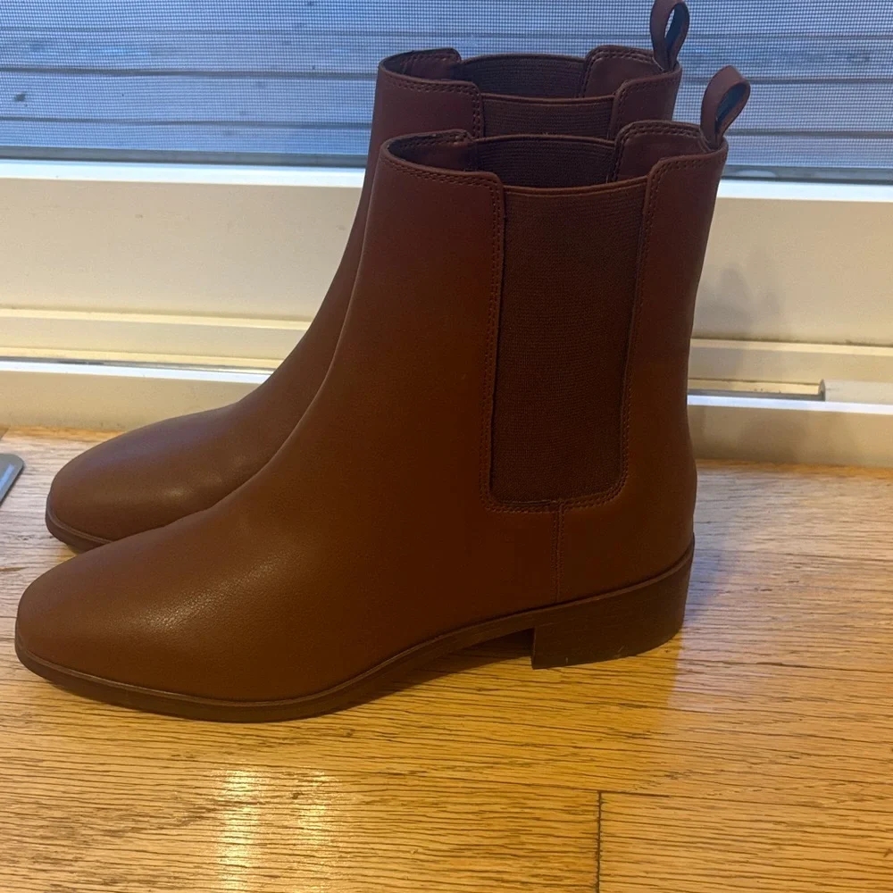J. Crew Chestnut Leather Ankle Boots - Picture 4 of 5